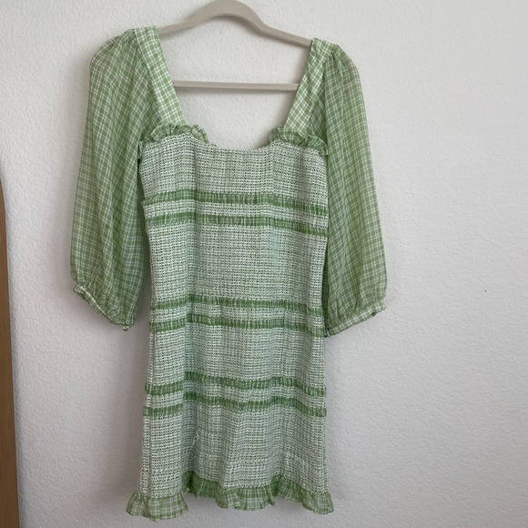 Capulet Revolve Siobhan Smocked Plaid Mini Dress GUC M - Picture 8 of 16